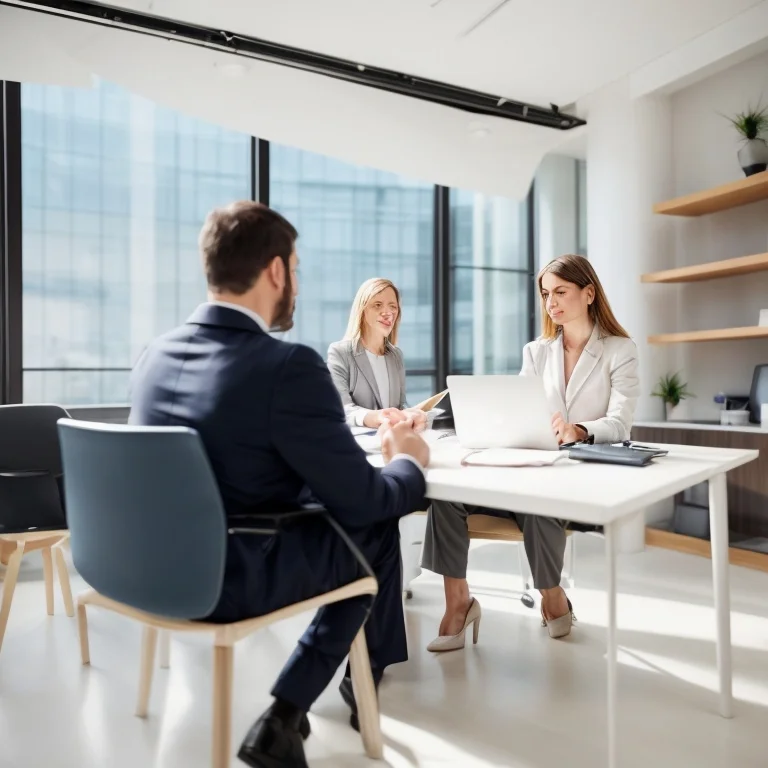 起業家と法律相談をする弁護士